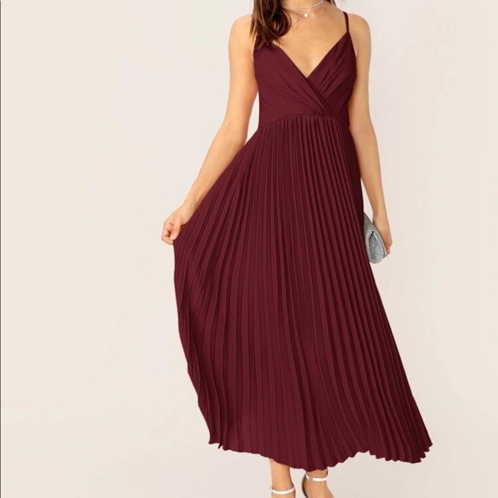 Maroon full length dress. Never worn